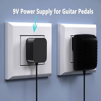 Replacement for 9V Guitar Pedal Power Supply 9 Volt Power Supply for Guitar Pedals,1A Tip Negative with 5 Way Daisy Chain Power Cable