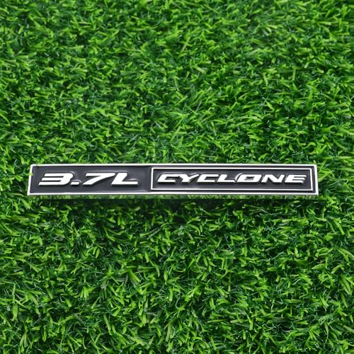 Image of 2Pack 3.7L Cyclone Emblems 3D Badge Nameplate Letter Sticker Decal Fit for 2011-2020 Mustang V6 3.7L Cyclone (Black)