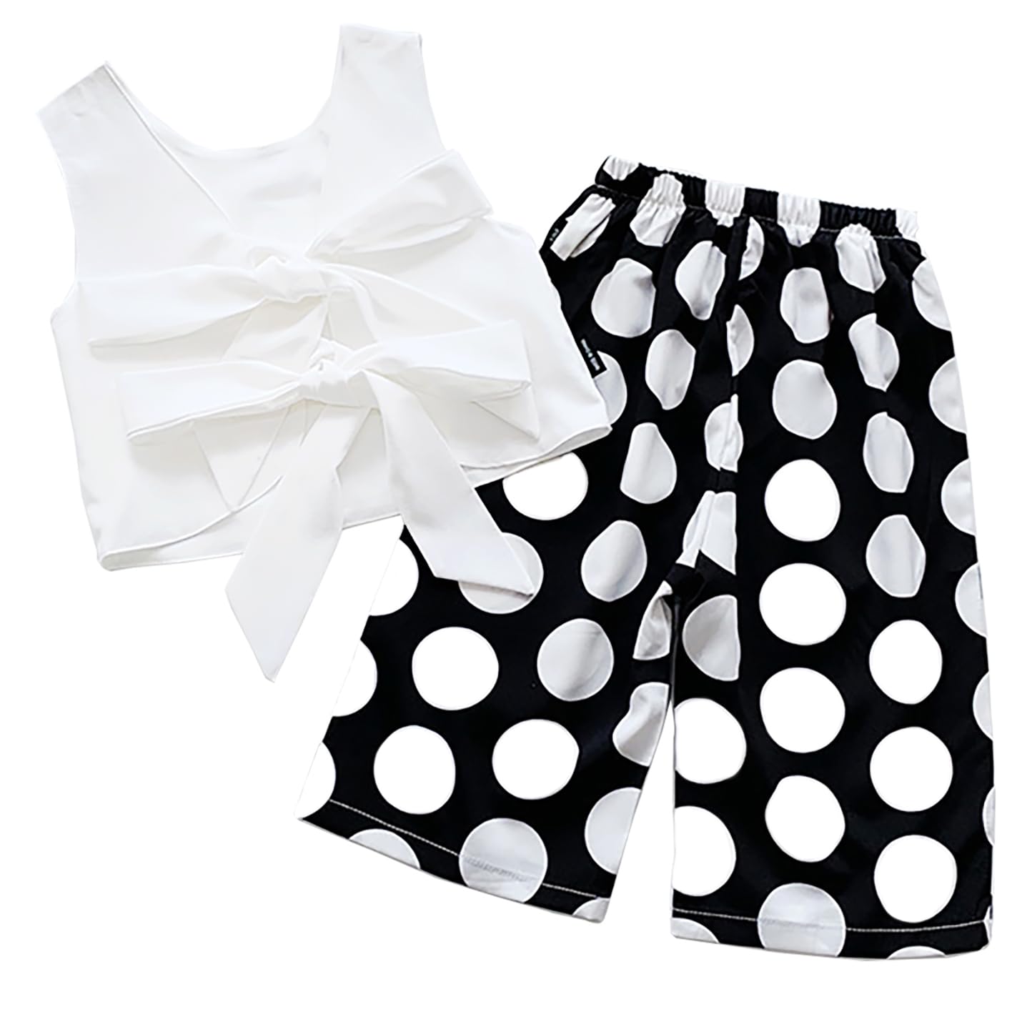 Baby-Mädchen-Outfit-Set, zweiteilig, ärmellos, bauchfrei, rückenfrei, Pumphose, Größe 6 - 6 Jahre