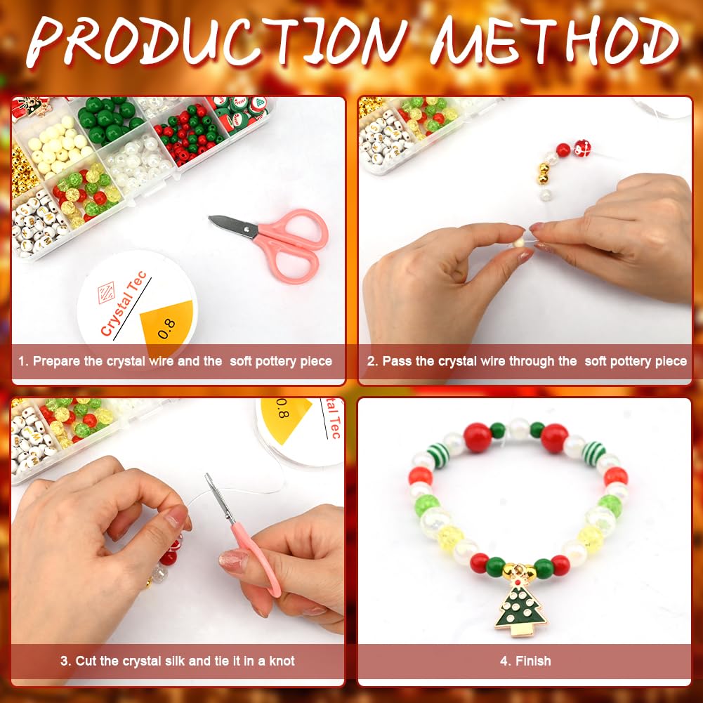 HGRGHH Perles De Noël Pour Bracelet, 1421 Pièces Pour