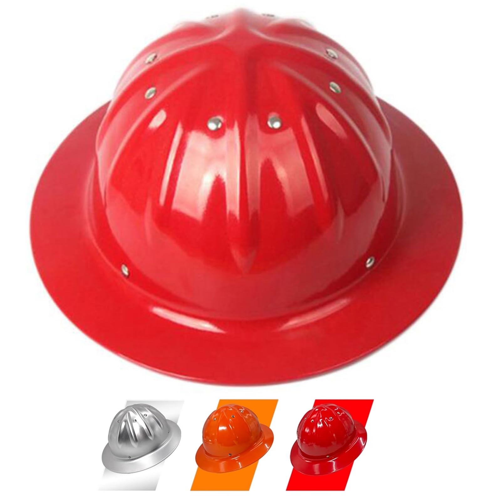 DHNDSDP Aluminum Hard Hat with Full Brim Commercial Construction Site Helmet with Removable Liner 4-point Fixed Top Reinforcement Plate Suspension Adjuster Three-color