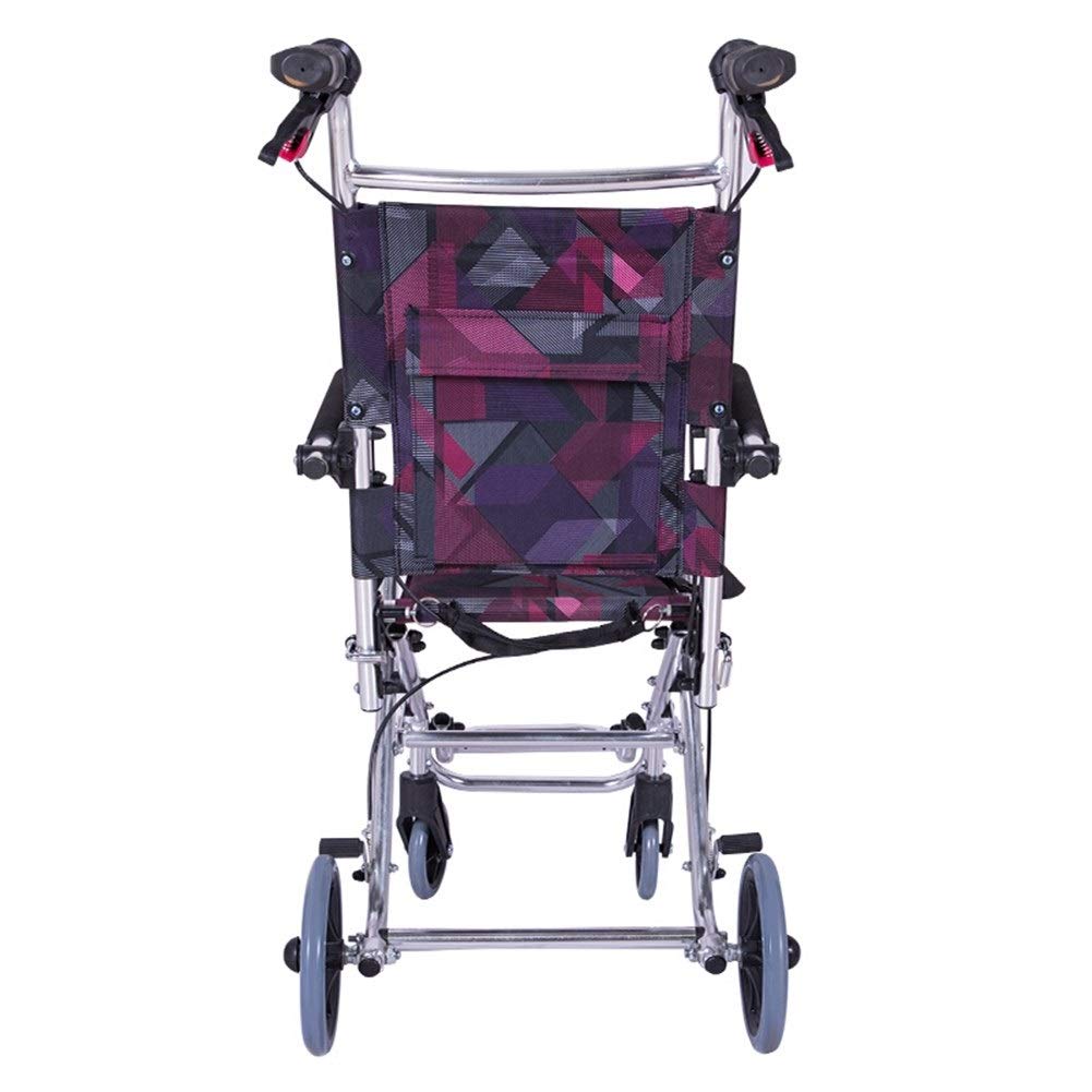 Aluminium Wheelchair-Lightweight Self Propel Wheelchair with Safe and Comfortable Sponge Armrest, Unfolded Size 78 * 47 * 92cm, Net Weight 6.3Kg, Suitable for the Elderly and Disabled