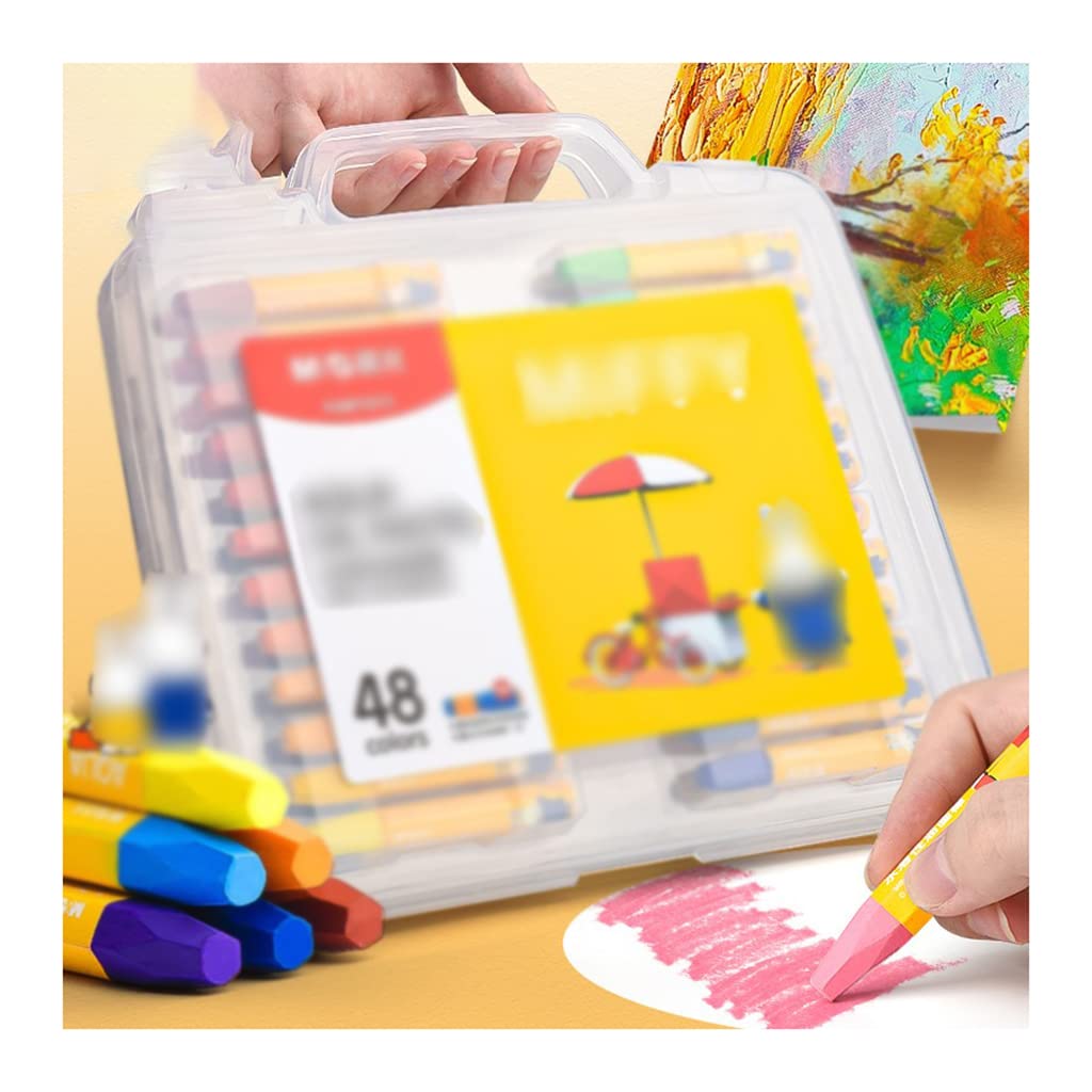 ASFD Drawing pens Oil Painting Stick 48-Color Crayon Children's Water-Soluble Washable Kindergarten Special Crayon Does Not Dirty Hands Colour pens