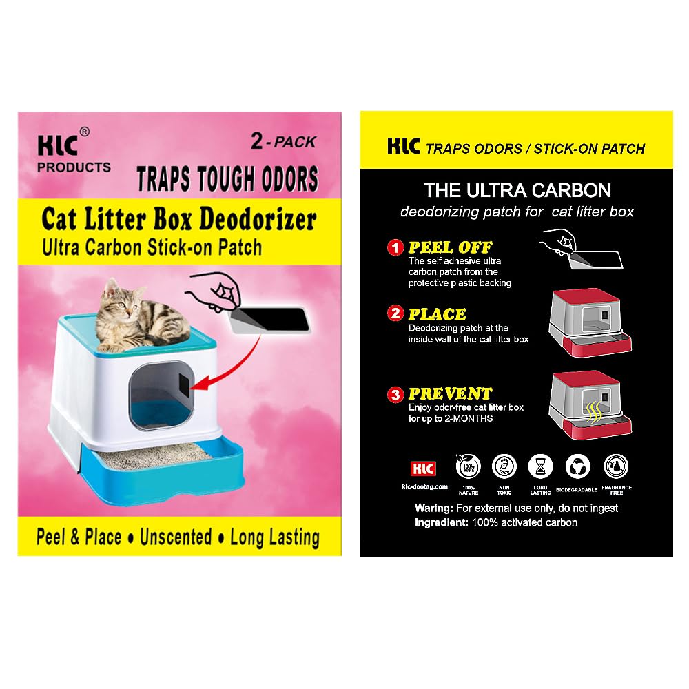 KLC Cat Box Deodorizer - Natural Charcoal Patch - 2-Pack - Cat Litter Box Odor Eliminator - image 4