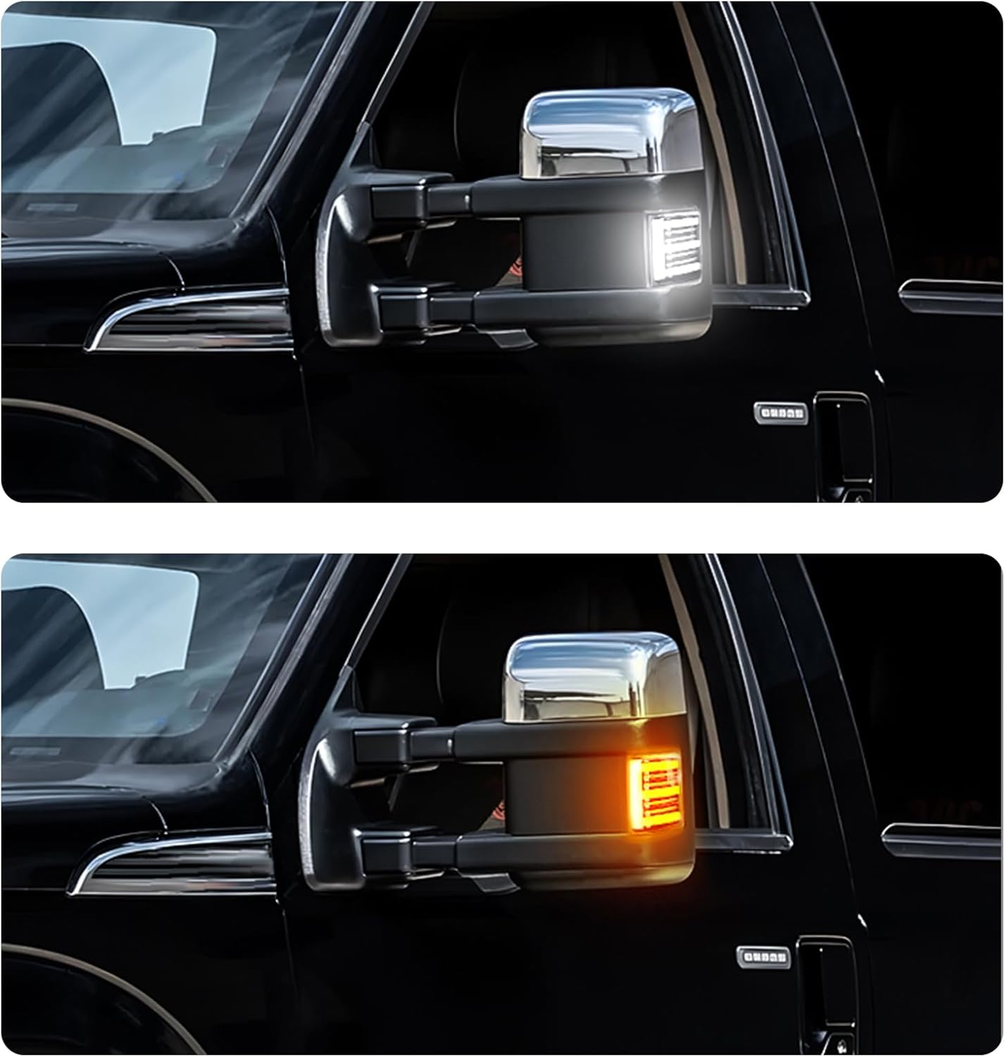 LED Side Mirror Turn Signal Lights Compatible with 2008-2016 F250 F350 F450 F550 Super Duty, Upgrade Version Switchback Dynamic Sequential Amber Turn Signal & White Running Parking Lights, Clear Len