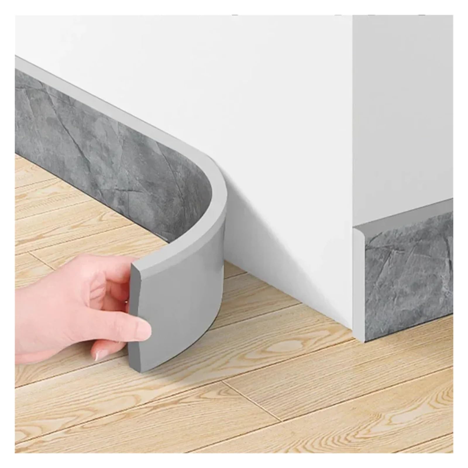 Battiscopa impermeabile Linea di battiscopa autoadesiva da 2 m. Adesivo parete 3D. angolare decorativa anti-collisione addensata(COLOR 1)