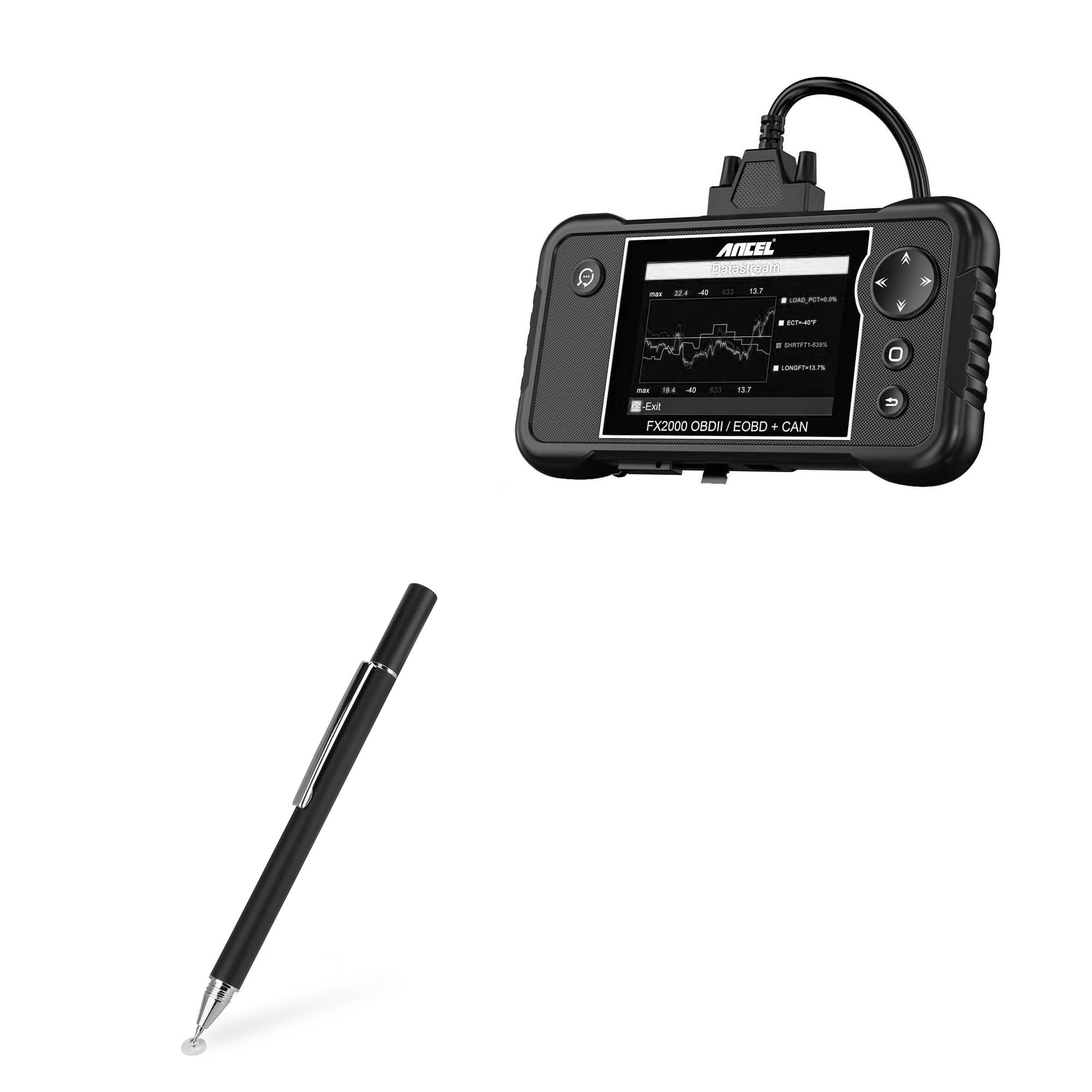 BoxWave Stylus Pen Compatible with Ancel FX2000 (4 in) - FineTouch Capacitive Stylus, Super Precise Stylus Pen - Jet Black
