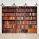 Bookshelf Retro Photography Backdrop, 8x6FT, Library Read College Themed Party Backgrounds, Portraits YouTube Photo Booth Props BJMYLU593