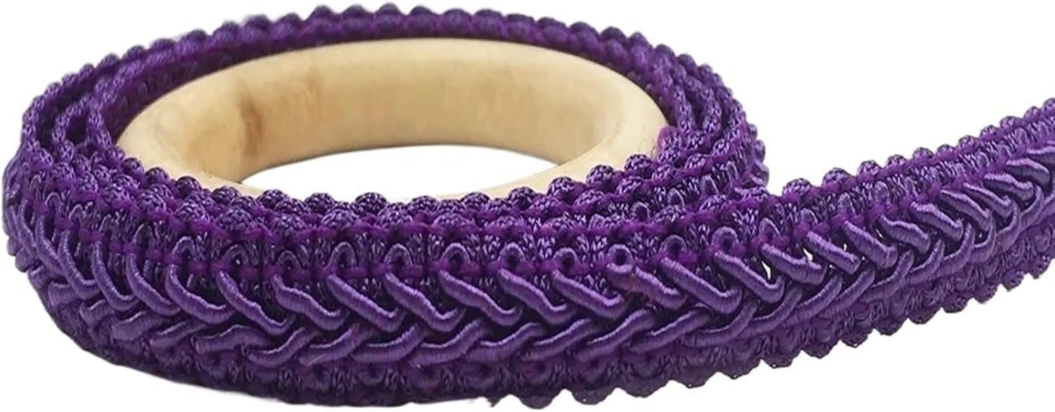 Cinta decorativa de encaje morado de 5 metros para accesorios de vestir y costura