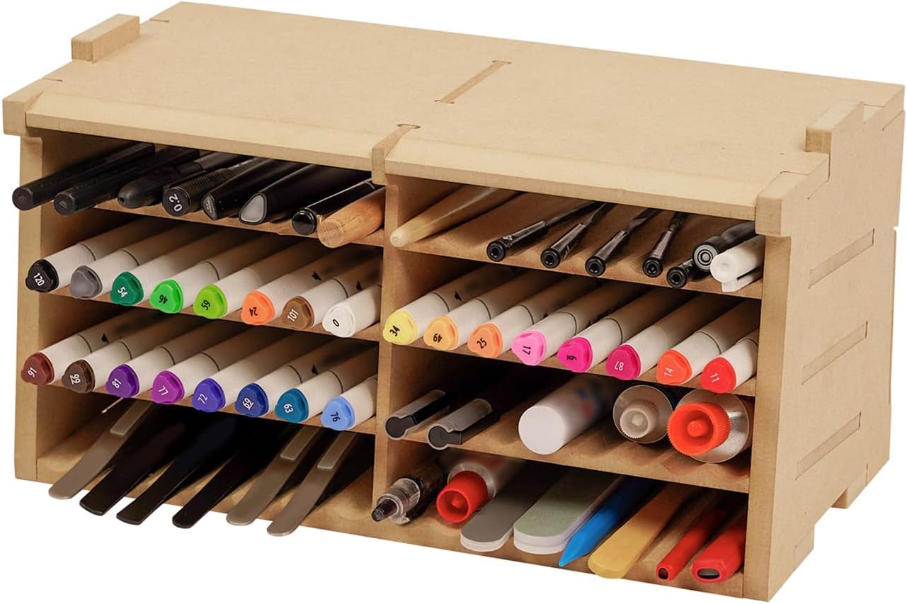 Model Kit Tool Storage Rack Organizer Made of MDF Material Brush Tweezer Storage Brush Tool Holder for Craft Supplies for Tamiya and Gundam Tools GK4