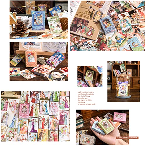 Vintage Scrapbooking Paper Supply - 300Pcs Mini Decorative Paper Pictorial Decoupage Paper Scrapbook Paper Diy Aesthetic Crafts Ephemera For Junk Journal Stationary (6Pack) #TOP5