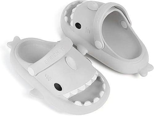 Miniatura 5 de KVbabby Sandalias de tiburón para niños y niñas, pantuflas de ducha con forma de nube, bonitas sandalias de punta abierta con dibujos animados,