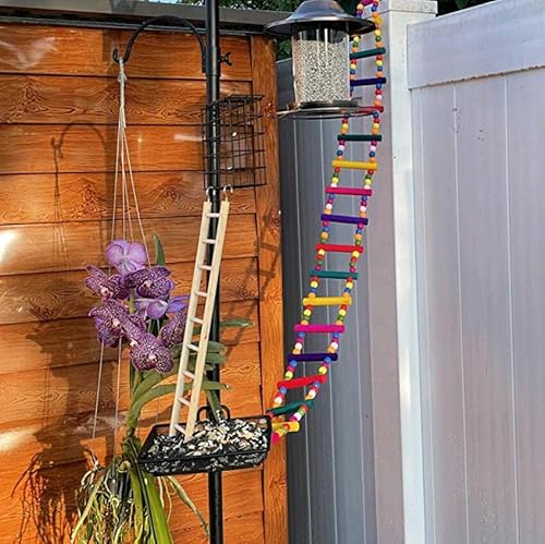 Ds. Distinctive Style 82456105408HETCACC Bird Ladder Toys Coloured Flexible Parrot Swing Bridge Wooden Cockatiel Cage Hanging Climbing Ladder thumb #4