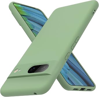 for Google Pixel7 Case,[Silky Touch Premium Liquid Silicone][Camera Protection] [Soft Anti-Scratch Microfiber Lining],Slim Soft Shockproof Phone Case,Light Green 11-px7-04
