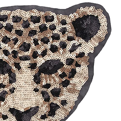 Huluth Iron On Leopard Patch Sequin Patches Embroidered Badge Motif Applique Patch For Clothing Jeans T-Shirt #TOP5