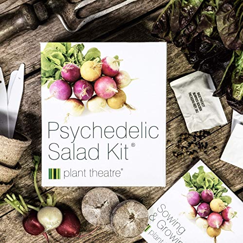 Plant Theatre Psychedelic Vegetable Garden Starter Kit - Grow Kit with 5 Unique Types of Vegetable Seeds, Pots, Peat Discs, and More - Complete Seed Starter Kit for Outdoor or Indoor Garden