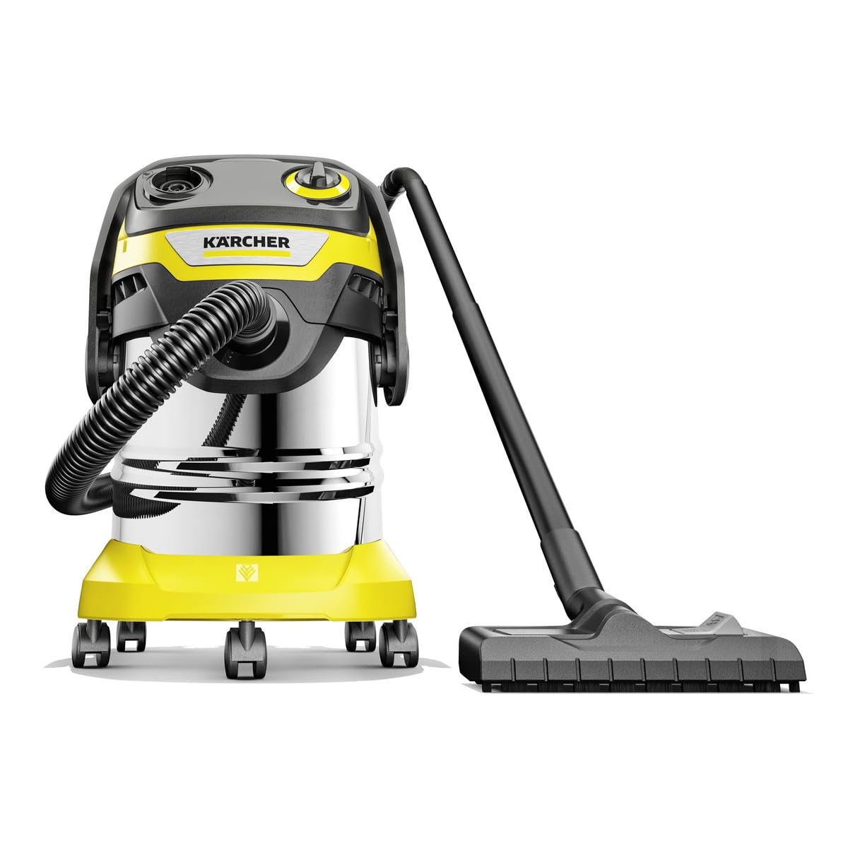 Kärcher aspiratore solidi liquidi WD 5 S V-25/5/22, 1100 W, contenitore in acciaio inox: 25 l, tubo di aspirazione: 2,2 m, funzione soffiante, filtro in vello, pulizia automatica filtro