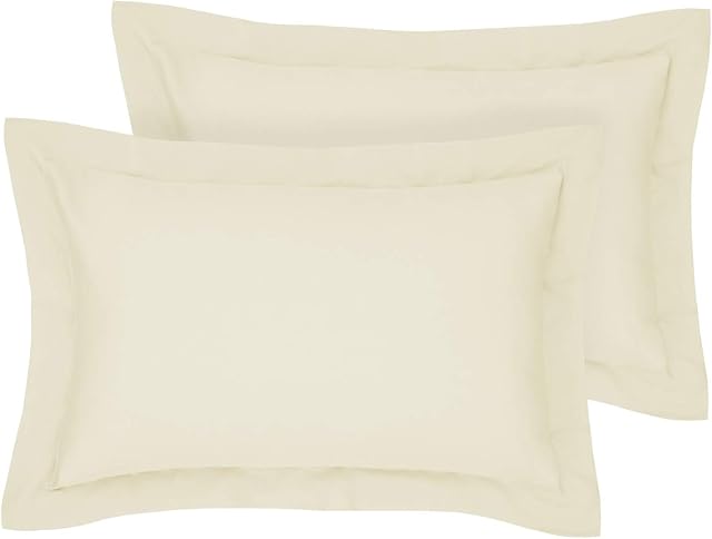 AmigoZone Egyptian Cotton 200 Thread Count Pillow Pair Cases (cream, Oxford Pillow Pair)