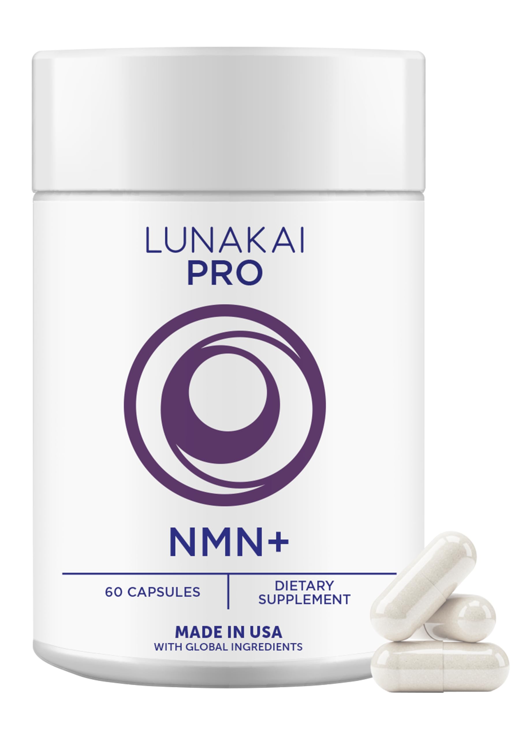 Lunakai USA Made NMN Supplement 500mg 6-in-1 with TMG & Resv