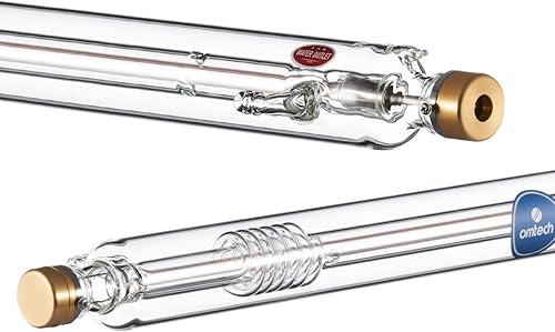 OMTech Tubo láser de CO2 de 60 W para grabador láser y máquina cortadora, tubo cortador láser de 39.370 in y 1.969 in de diámetro con cabeza de