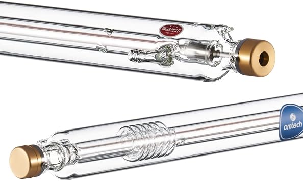 OMTech 60W CO2 Laser Tube for Laser Engraver & Cutter Machine, 1000mm 50mm Dia Laser Cutter Tube with Metal Head 6000hr MTTF, Laser Cutting Engraving Machine Replacement Tube for Wood Acrylic Stone