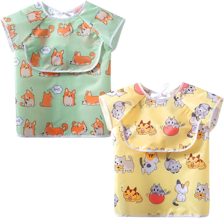 Little Dimsum Pcs Baby Food Bibs Short Sleeves Kuwait Ubuy