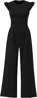Summer Jumpsuits for Women Dressy 2025 Fashion Ruffle Cap Sleeve Romper ...