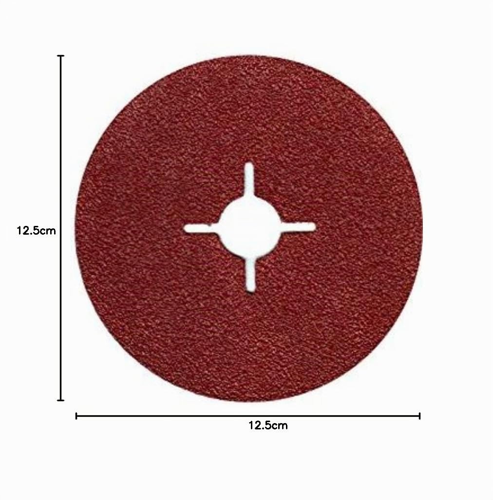 50 X Discos de fibra (Hoja lija 125 mm grano = 24 para amoladora angular