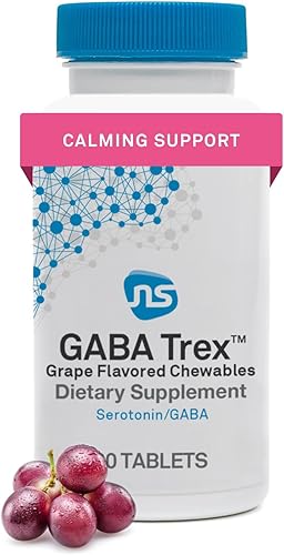 NeuroScience GABA Trex - Tabletas masticables de L-teanina para ayudar a reducir el estrés - Apoyo al sueño la relajación el enfoque - Suplemento