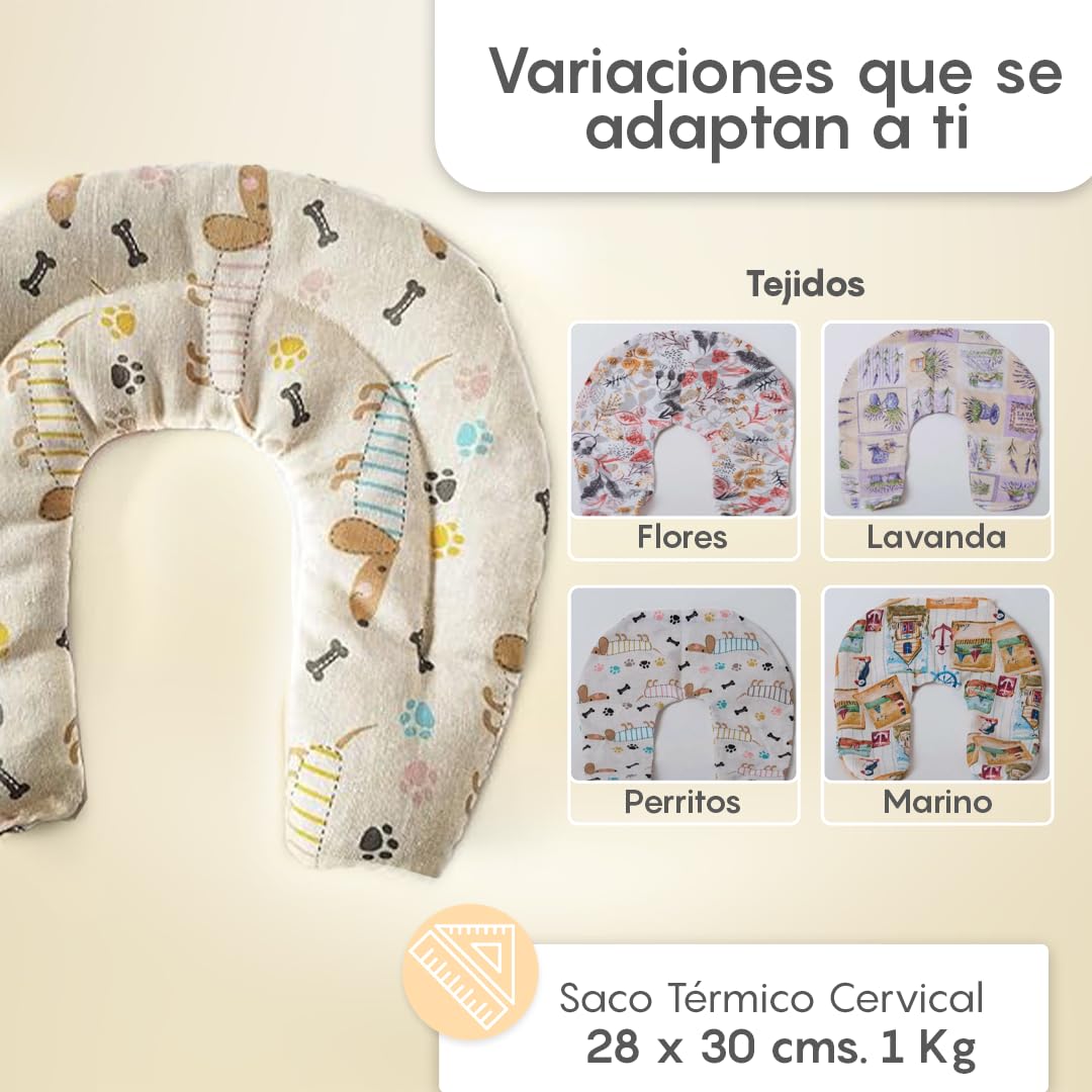 Saco Térmico de Semillas para Cervical 28 x 30 cm Aroma a Lavanda