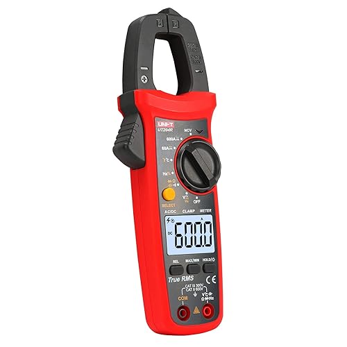 Miniatura 5 de UNI-T UT204R Medidor de abrazadera digital, rango automático TRMS 6000 cuenta NCV Volt Amp Meter con ACDC Ohm Capacitancia Resistencia Temperatura