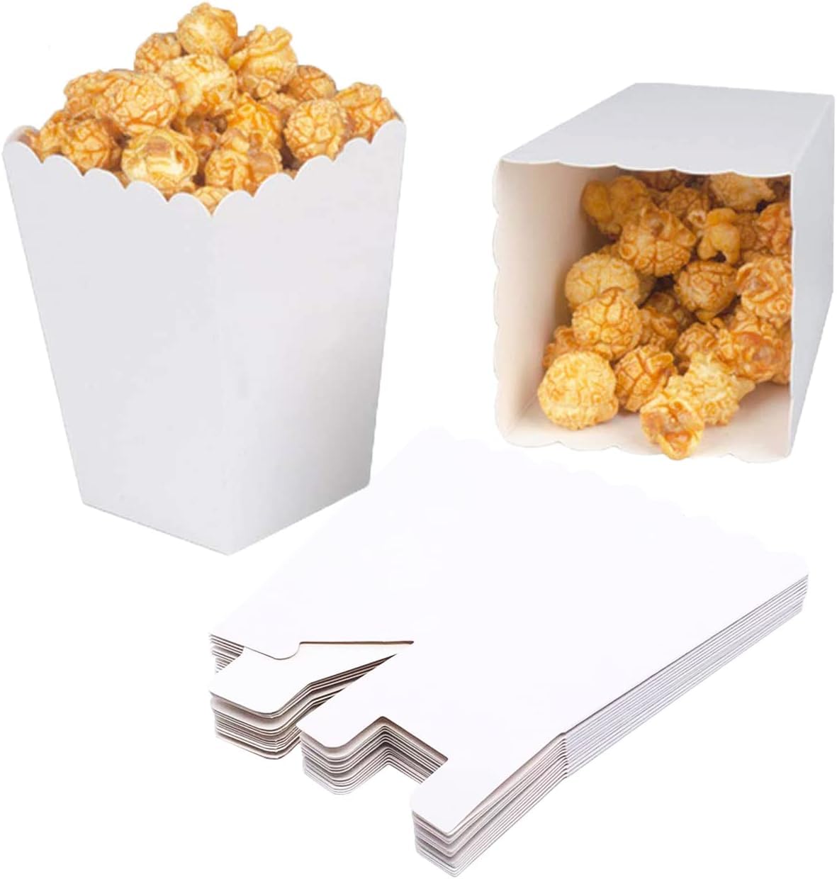Accessoire Soirée Cinéma MMVV 50 Pcs Boîtes à Pop-Corn,Popcorn Carton,Carton Bonbons Sac Pop Corn