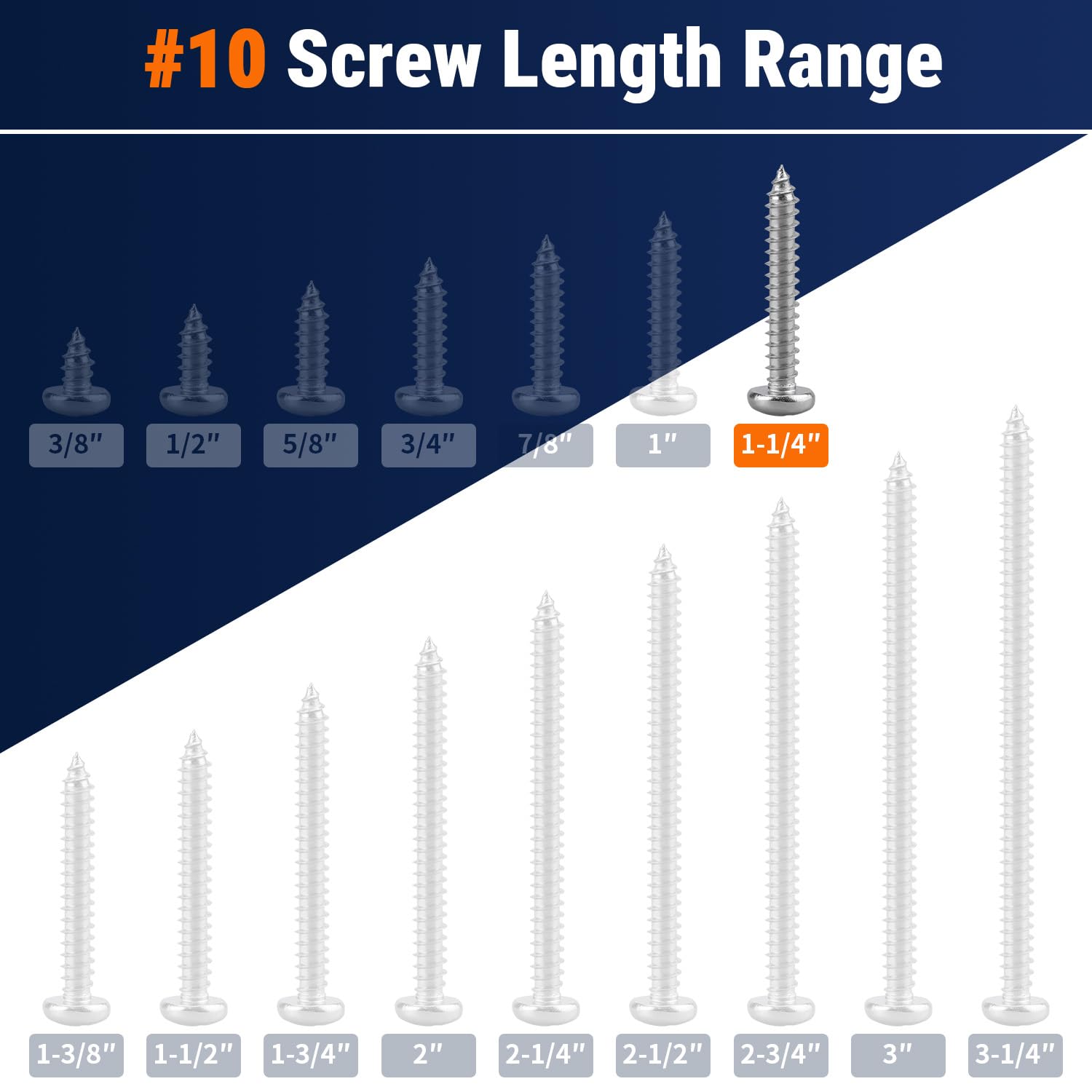 Stainless Steel Self-Tapping Screws - 100 Pack -7 Stainless Steel Self-Tapping Screws - 100 Pack -7