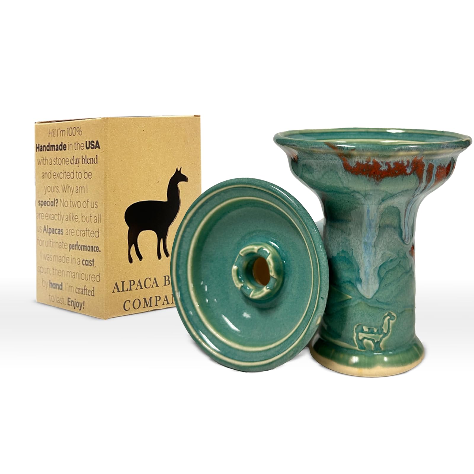 Premium Ceramic Hookah Bowl Made by Alpaca Bowl - LeRook – Hookah Head Bowl Premium Shisha Bowl Phunnel Hookah Bowls for Smoking with Hookah - Hookah Top Bowl (Teal)