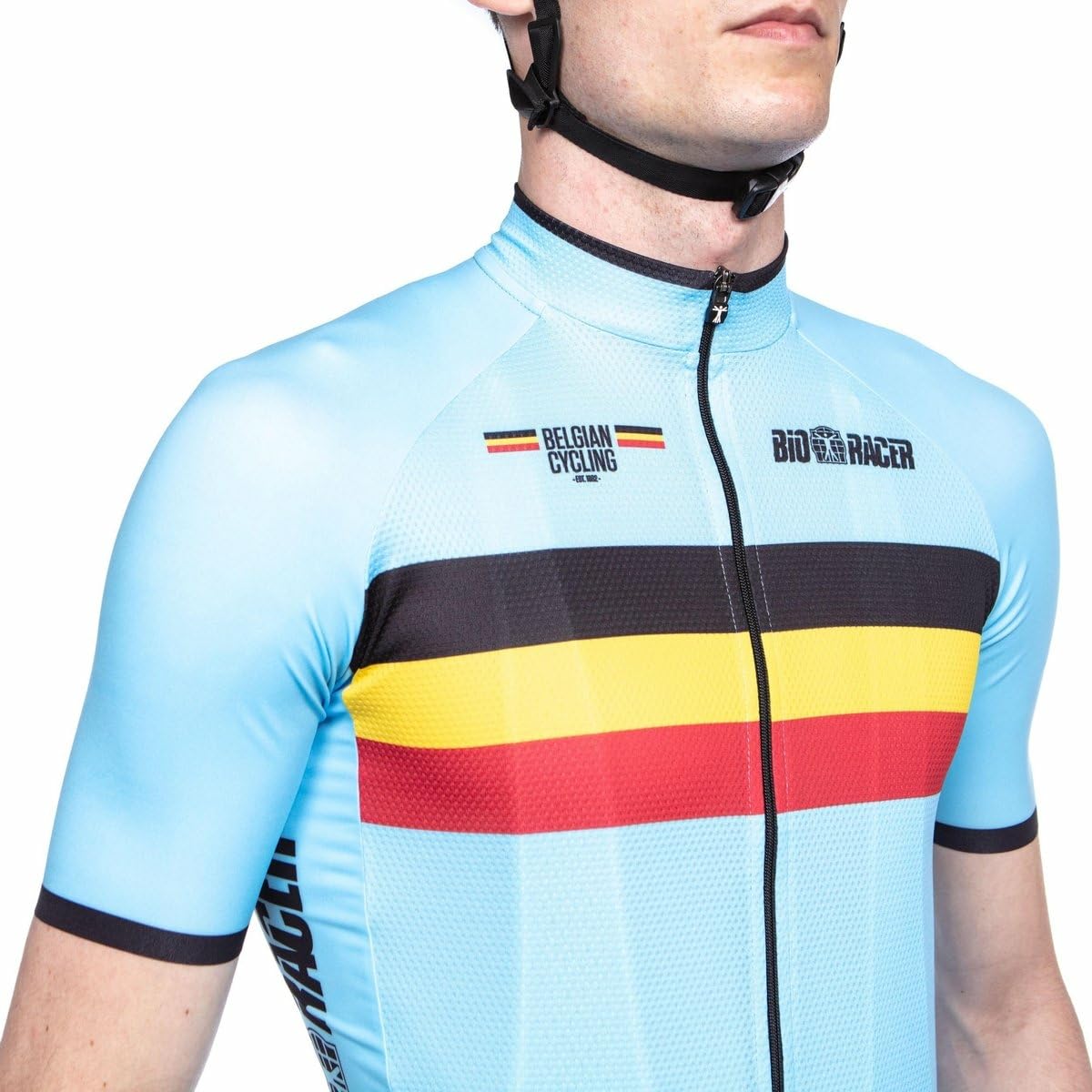 Bioracer Official Belgian Cycling Icon Classic Radsporttrikot Sommer für Herren, Blau Team Belgium, Kurzarm, enganliegende Passform, Größe XS