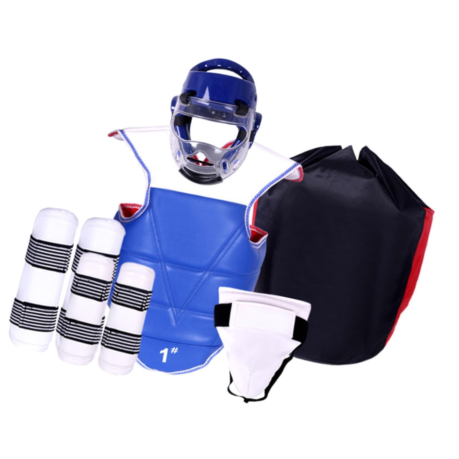 Set di attrezzatura per sparring di karate e taekwondo, casco da boxe, vestibilità comoda, allenamento e sparring nelle arti marziali, attrezzatura