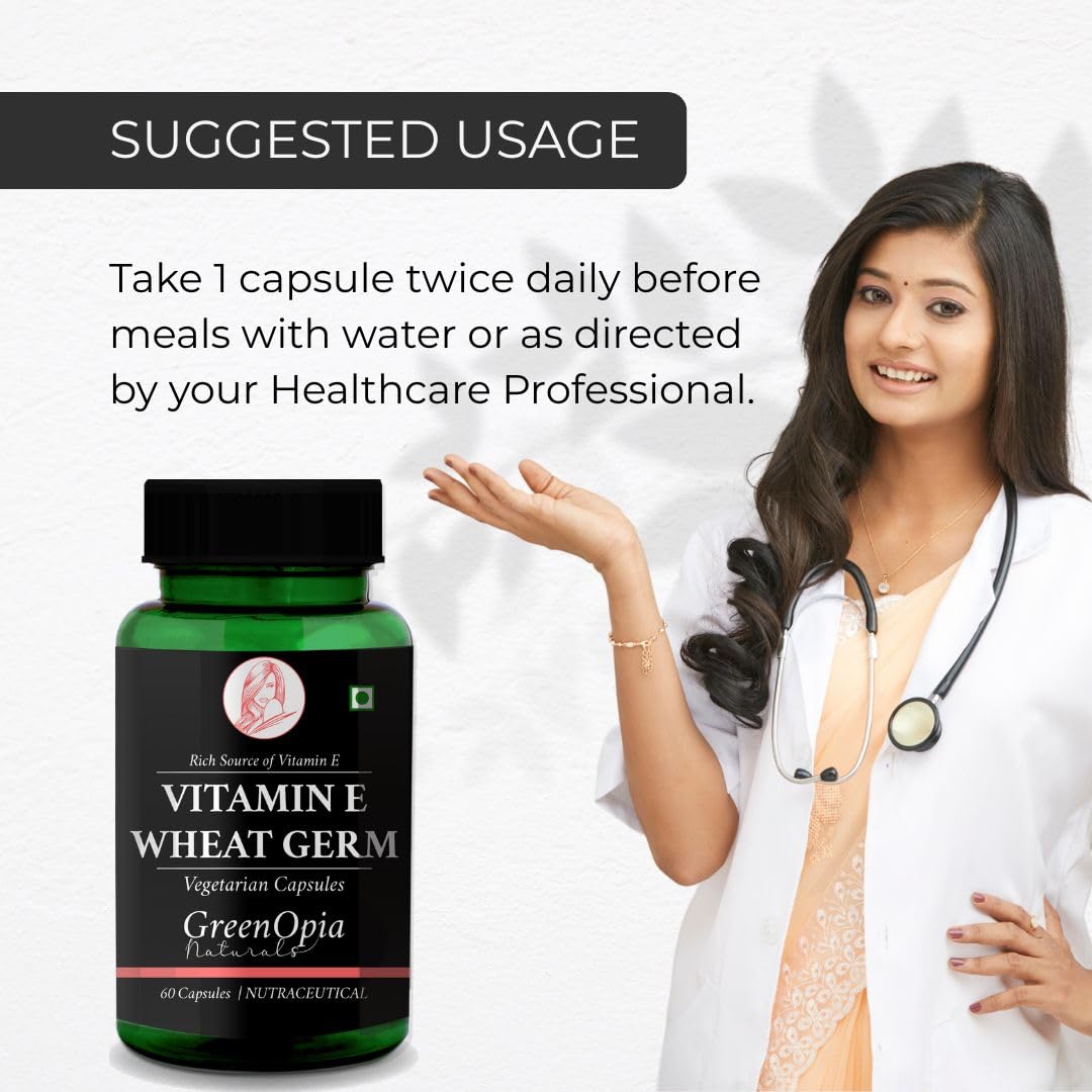 Vitamin E with Wheat Germ Oil | 60 Veg Capsules | Antioxidant — Amazon image 3