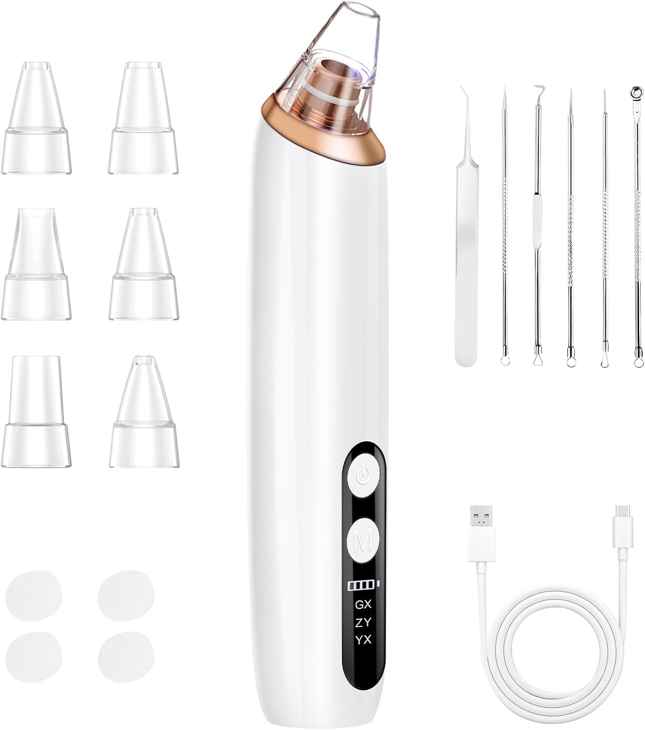 Blackhead Remover, Pore Cleaner, 6 Probes and 3 Modes USB Charging, Face Pore Sucker, for Facial Cleansing, Acne Treatment, Blackhead Suction, Skin Care, Blackhead Remover
