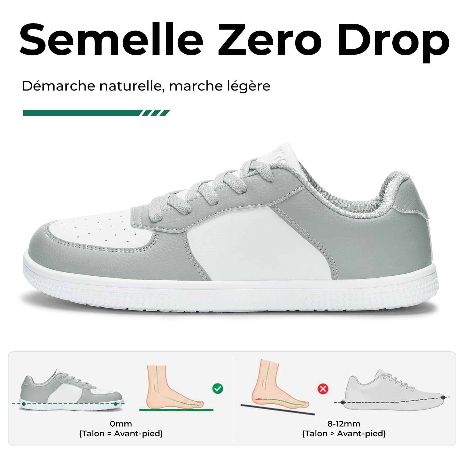 SAGUARO Unisexe Barefoot Shoes Casual Sneakers avec Wide Tox Box, Tailles 36-46