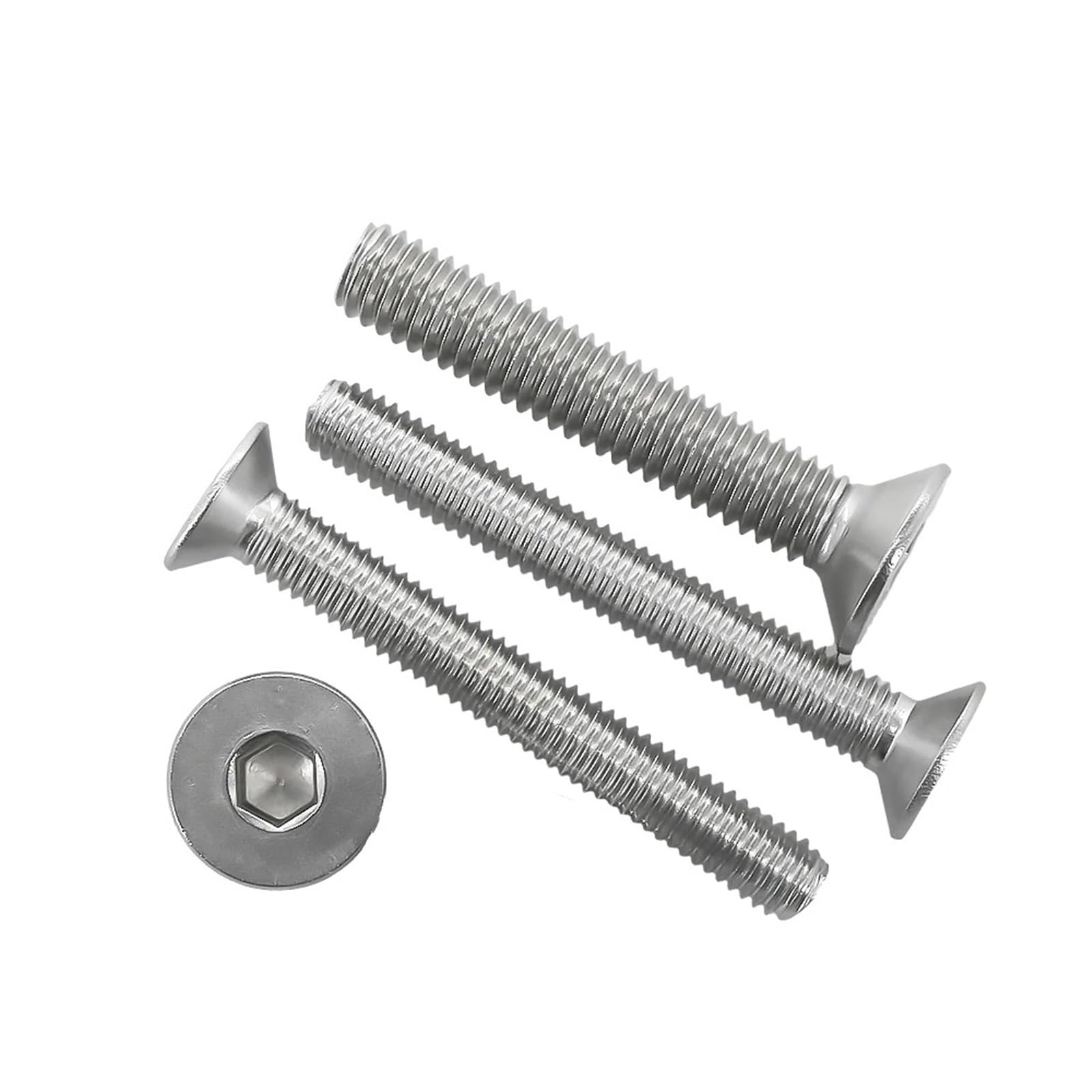 Dübel 10mm M2 .5 M3 M4 M5 M6 304 Edelstahl Innensechskantschrauben Sechskant A2 Inbusschrauben Schraube mit metrischem Gewinde(DIN912,50MM_M2 (50PCS))