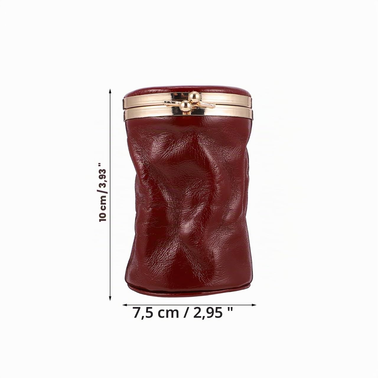 Homsfou Mini Neceser De Maquillaje De Cuero Rojo con Espejo Bolsa PortáTil para LáPiz Labial Y CosméTicos PequeñO Bolso para Guardar Perfumes En Viajes Y Uso Diario