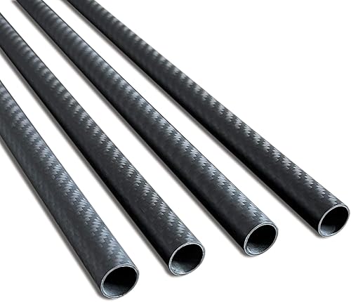 Miniatura 6 de 4 tubos de fibra de carbono de 0.394 in de 0.394 in x 0.315 in x 12.992 in, disponible de 6/8/12/14/0.630 in, acabado mate envuelto en rollo 3K