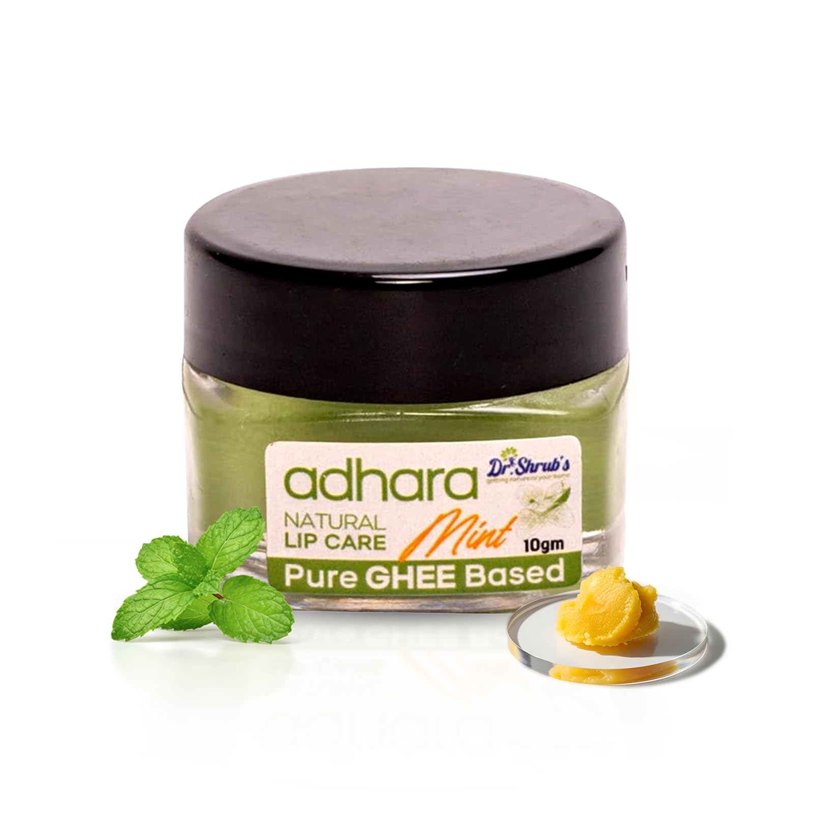 dr shrub's Dr.Shrub's Adhara- Natural Lip Care (Mint) I Pure Ghee lip balm, Mint Lip balm I Relieves from dry, chapped lips I For Natural Pink lips I Men & Women I 10 gm-picture-41