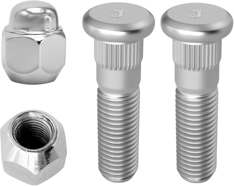 4PCS M12x1.5 Wheel Lug Stud Nut Set, Lug Nuts, Car Accessories Front Rear Left Right Wheel Lug Stud Compatible with Santa Fe Sonata Forte Rio, Replace OEM #52950-14140 52950-M1000