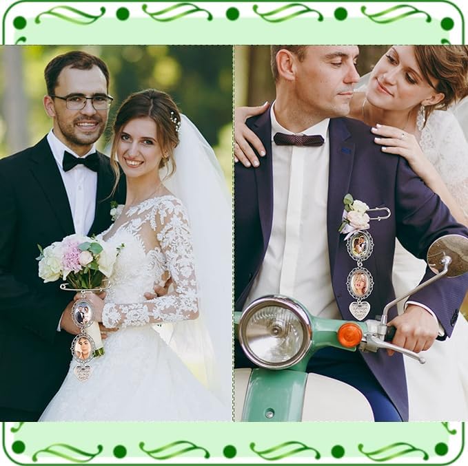 BetterJonny Wedding Bouquet Photo Charms, DIY Bouquet Picture Charm Pin Brooch Making Kit Oval Bouquet Charm for Wedding - Image 6