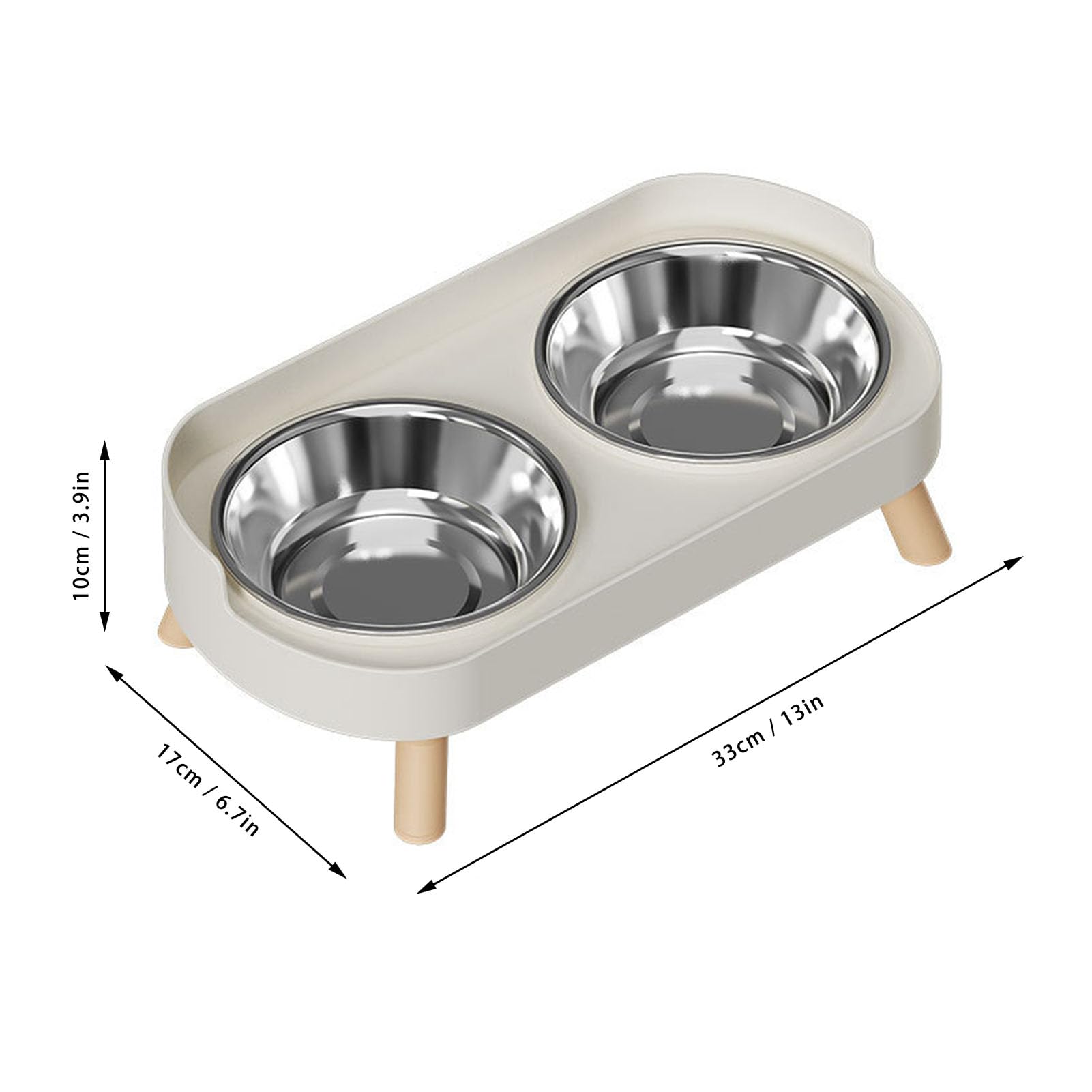 Fockety Comederos elevados para Perros, Juego de comederos y bebederos elevados de Acero Inoxidable con Soporte Antideslizante, para Perros pequeños y medianos Gatos Adultos