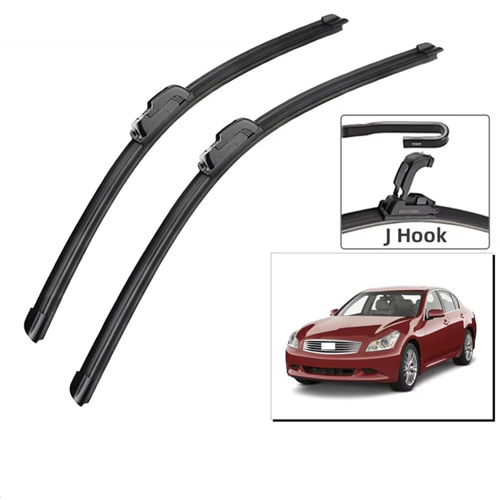 Spazzola Tergicristallo Compatibile con per G35 2007 2008 2009 2010 2011 2012-2014 Accessori per Auto Spazzole Tergicristallo Anteriori Tergicristalli Ganci per Tipo U J 26" + 16"