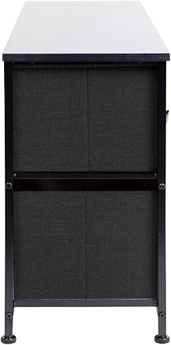 Vista 4 de Home Basics - Organizador de almacenamiento de 5 cubículos (negro), organizador de cajones para ropa, libros, suministros de oficina y más Con