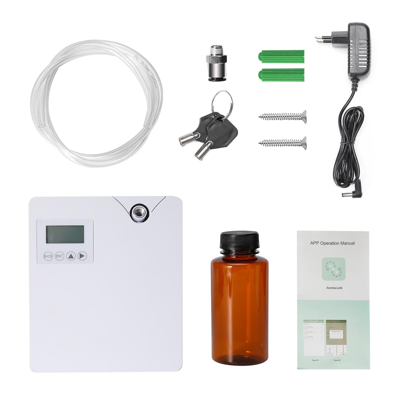 Difusor de Aroma Sin Agua para Aceites Esenciales, Aromaterapia Bluetooth y WiFi, Profesional, 300 ml, para Espacios Grandes (Blanco)