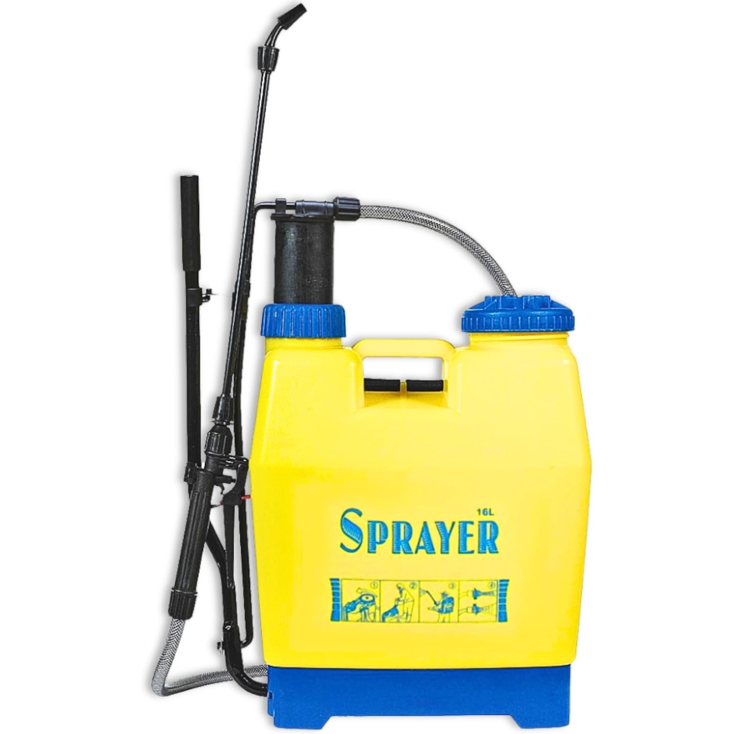 Terre Jardin - Pulvérisateur de Jardin, à Dos, 16 L - Pulvérisateur à Pression - Lance 68 cm, Débit Réglable - Résistant Produits Corrosifs, Phytosanitaires - Buse à Jet Réglable - Utilisation Facile